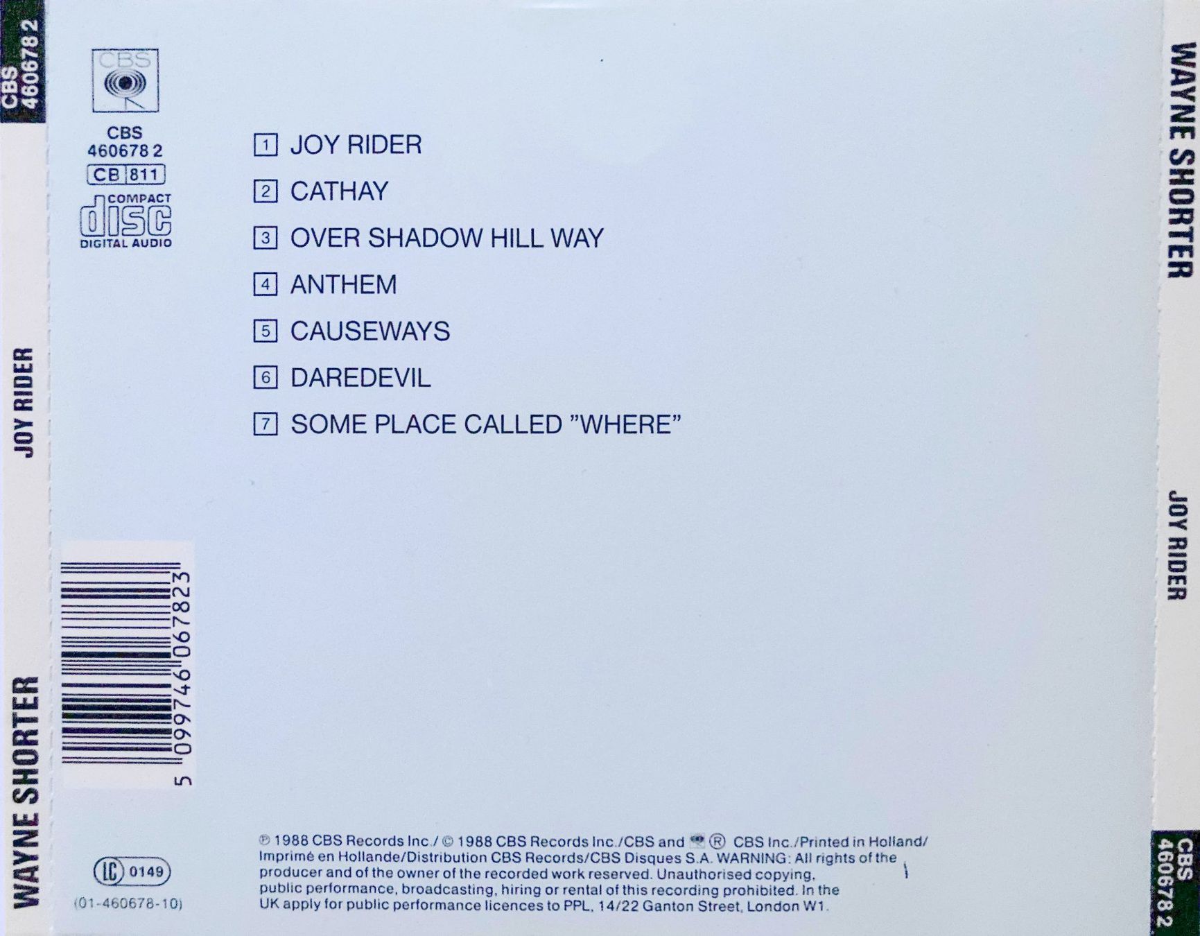 CD: WAYNE SHORTER - JOY RYDER – Usato da Bottens venduto da hotter-than-hell 1