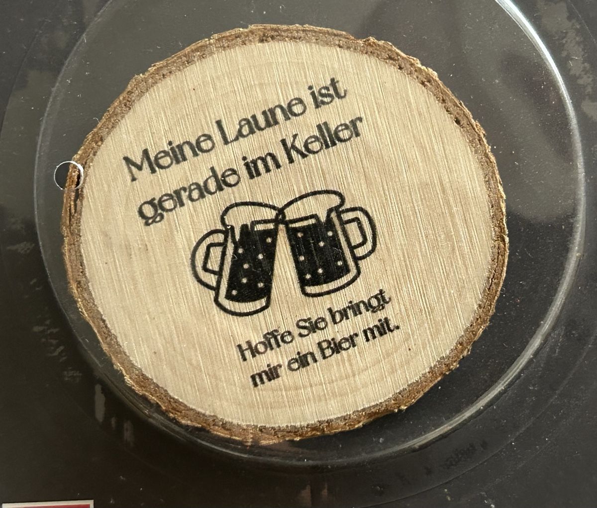Calamite: ***2x Holz Baumscheiben-Magnete mit Spruch – Nuovo e nell'imballaggio originale da Winterthur venduto da stella67 1