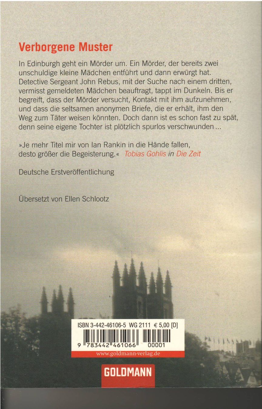 Libri: Ian Rankin  -  Verbogene Muster – Usato da Lyss venduto da Zon 1
