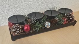 Kerzenständer mit Deko, für 4 Kerzen