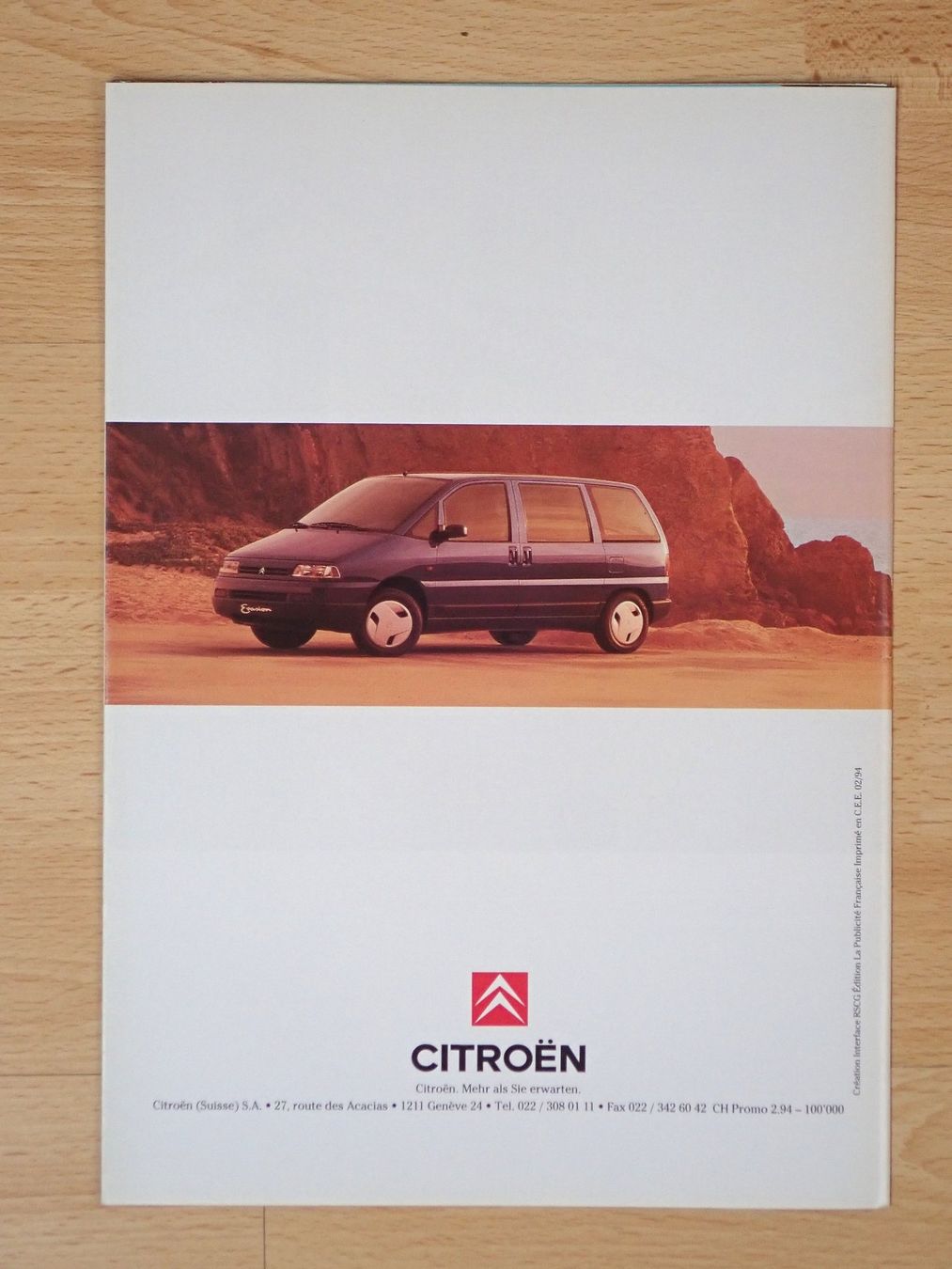 Citroën Documenti: Citroen Evasion - Schweizer Prospekt 2.94 - P1682 – Usato da Winterthur venduto da 602ccm 1