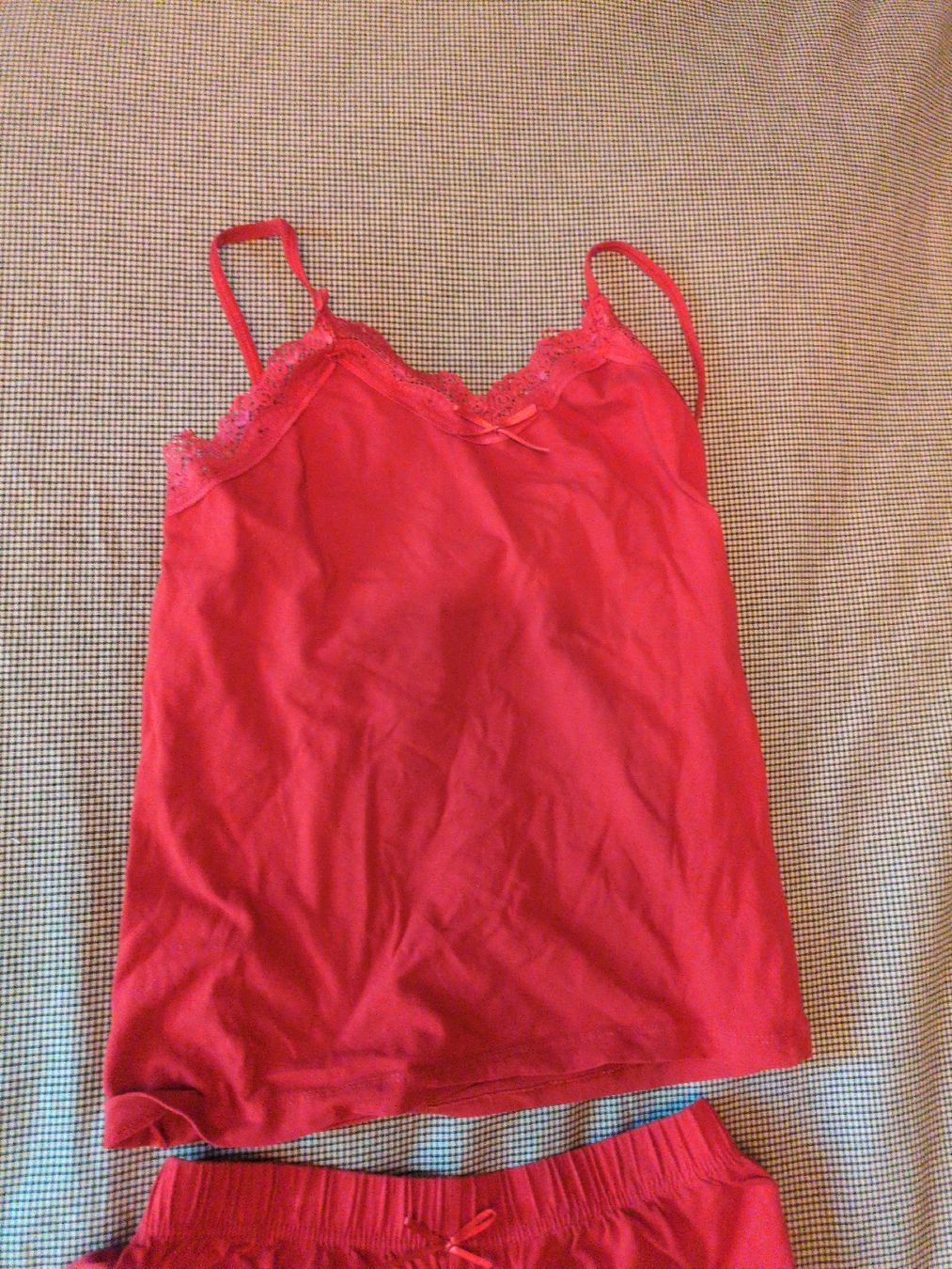 Negligees & Pigiami: Rot-rotes Sommer-Schlafanzug-Set Gr. S – Usato da Zürich venduto da ellen_s 1