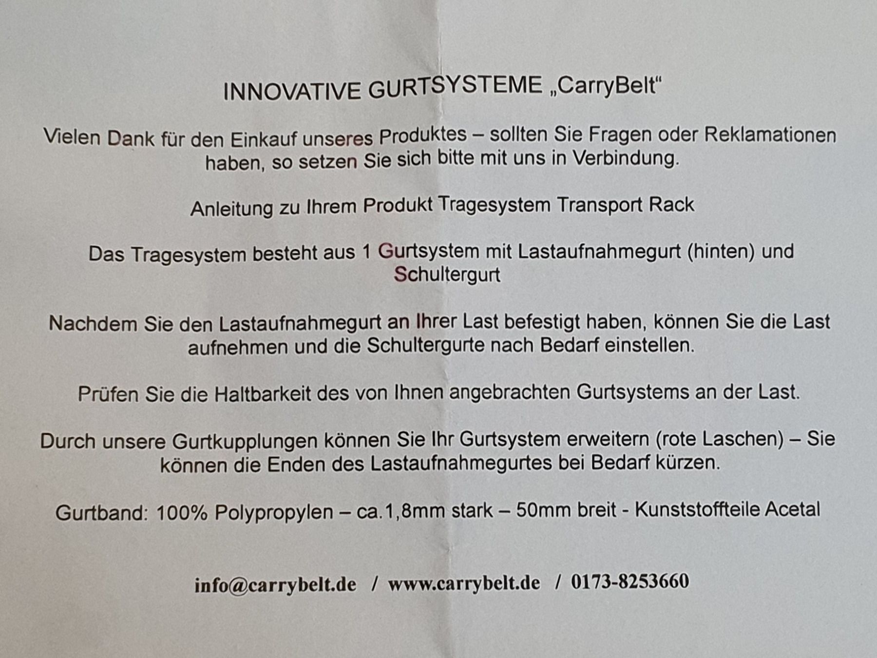 Zaini: Traggurtsystem, Transport Rack CARRYBELT - NEU, Schnäppchen! – Nuovo (secondo la descrizione) da Aegerten venduto da taxidermo 9