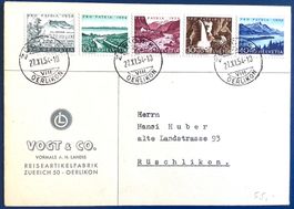 1954 / Pro Patria Satzbrief - Zürich - Rüschlikon
