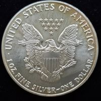 US $ American Eagle 1 Unze Silber 999/1000, 1989