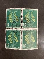 Schweiz 1948 4er-Block PJ 10+10Rp Fingerhut 27.12.48 Thalwil