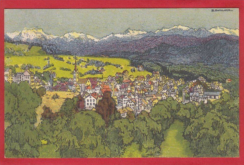 Cartoline postali: WALD, LITHO VON EMIL BOLLMANN 1913 – Usato da Grüningen venduto da Kartenlaube