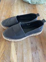 Damen Espadrilles schwarz Leder Grösse 37 guter Zustand