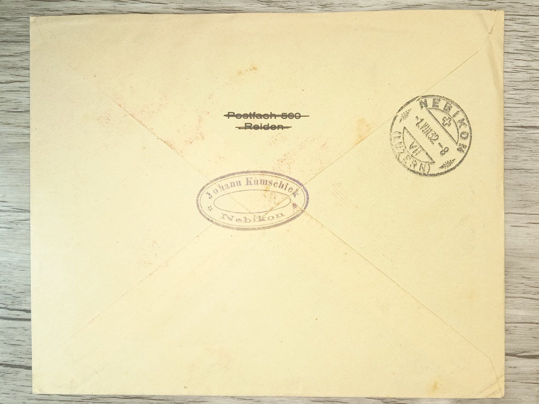Alle Briefmarken: TR65 Enveloppe + Timbre Suisse 1932 – Gebraucht aus Cousset von Patrick_Collections 1