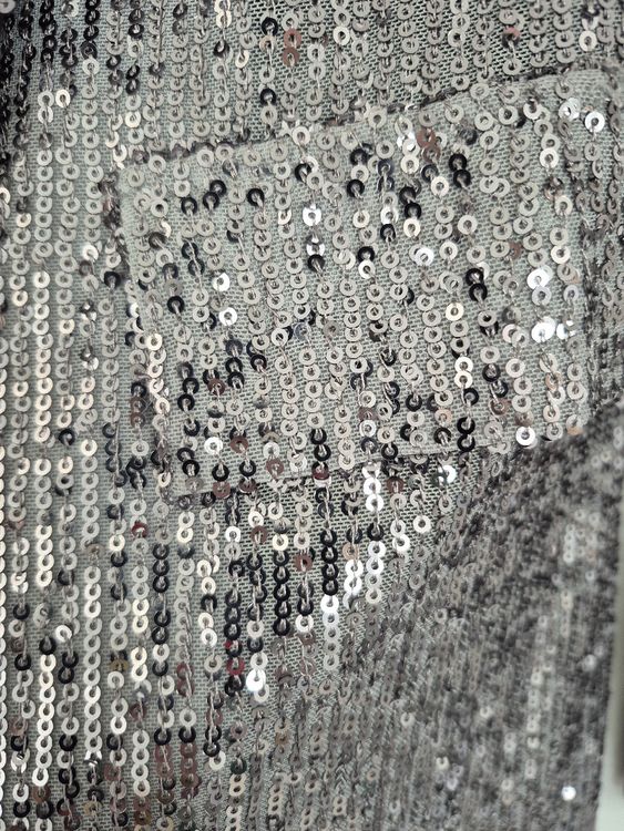 Dress Up America Veste à paillettes argentées entièrement