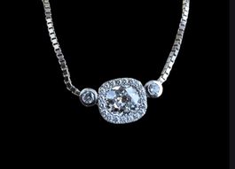 Halskette Anhänger Diamant Solitär 0.9ct Weissgold 18kt 750
