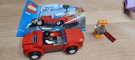 Lego City 8402 Sportwagen, rotes Auto mit Tankstelle!