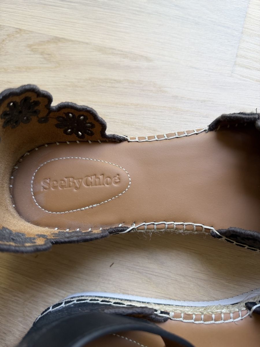 Scarpe da donna: See By Chloé espadrilles black leather ankle strap size 38 – Nuovo (secondo la descrizione) da Zürich venduto da car_pth8 4