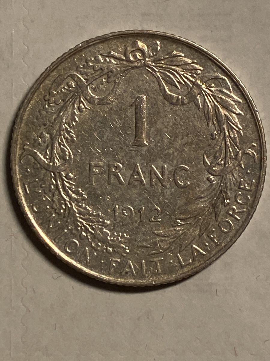 Tutti le monete: Belgique, 1 franc 1912 argent – Usato da Corsier-sur-Vevey venduto da Ginoarturo 1