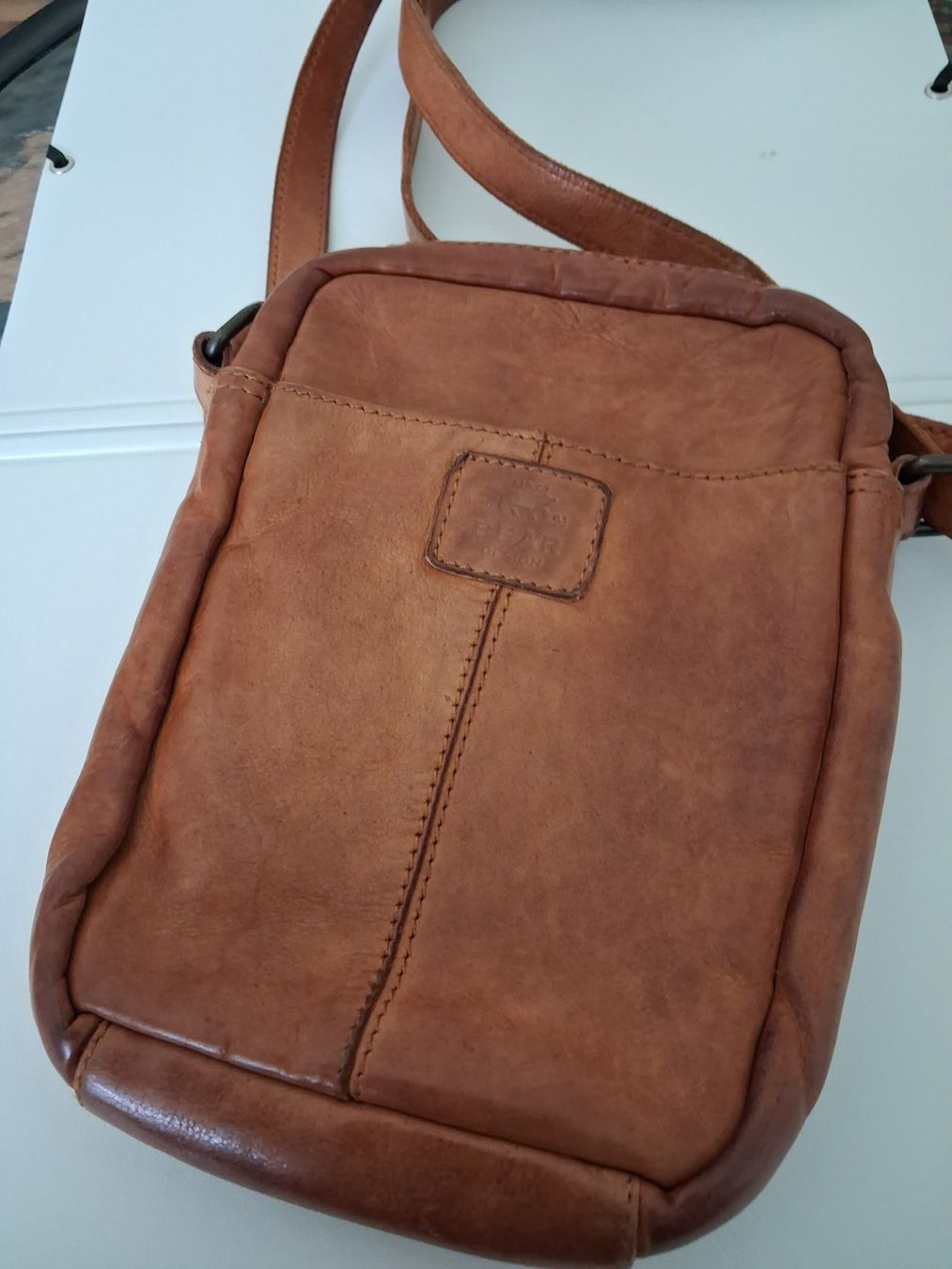 Borse: Schöne Ledertasche "BAER" Design, Herren, Cognac – Usato da Wilderswil venduto da Silverybrown 1