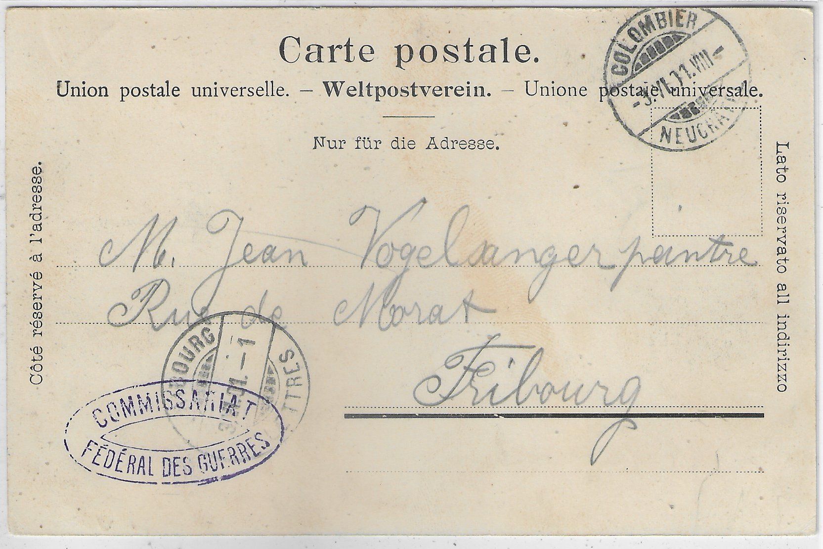 Cartoline postali: Colombier - Les Casernes – Usato da Ettingen venduto da Kartenplanet 1