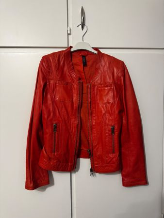 MarcCain Lederjacke, Gr. N2 Orange, neuwertig