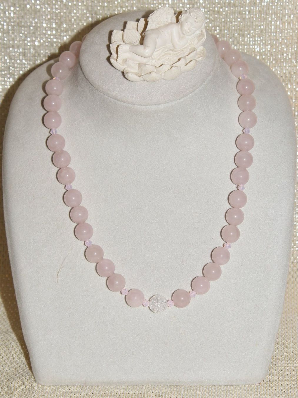 Catenine: Halbedelsteinkette Rosenquarz – Nuovo e nell'imballaggio originale da Kriens venduto da Wolly85
