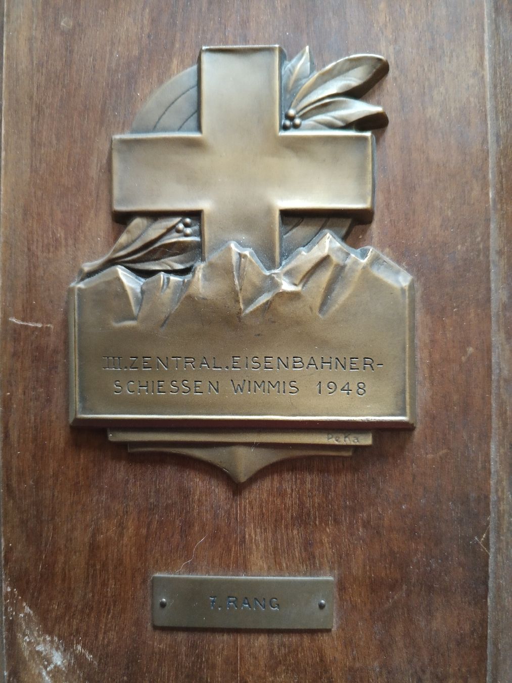 Médailles: plaque Eisenbahner -Schiessen Wimmis 1948 train Bahn... – D'occasion à Bex par Canouille 2