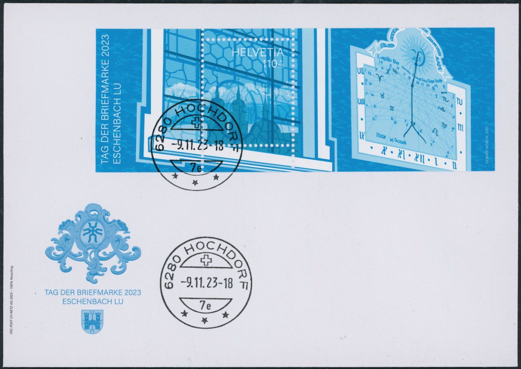 Alle Briefmarken: 2023 - Tag Briefmarke - Eschenbach - Block - FDC ET – Gebraucht aus Schindellegi von leecollect