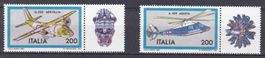 2 Timbres Italie 1981 Aviation neufs