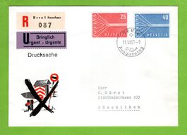 1957 FDC Europa deutsch echt gelaufen Ankunftsst. SBK 110.--