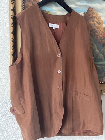 Essentiall,Seide💯Damen Westen Top Frisch Gereinigt Gr46(K6