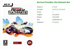 Burnout Paradise: The Ultimate Box (PC-Game) - DVD