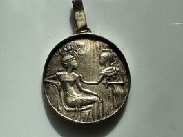 Vintage Silber münzAnhänger 925  Ägyptisches MotivPharao