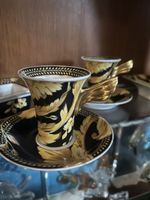 Wunderschönes Versace Demitasse Set, Schwarz und Gold!
