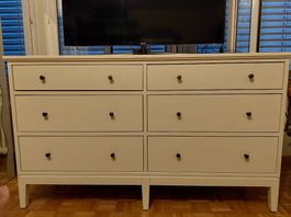 Commode 6 tiroirs, blanc, 162x95 cm