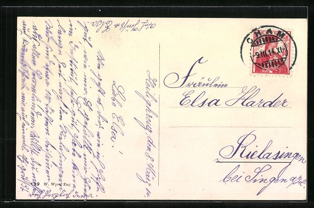 Cartoline postali: AK Cham, Institut Heiligkreuz, 1914 – Usato da Berlin venduto da bartko-reher 1