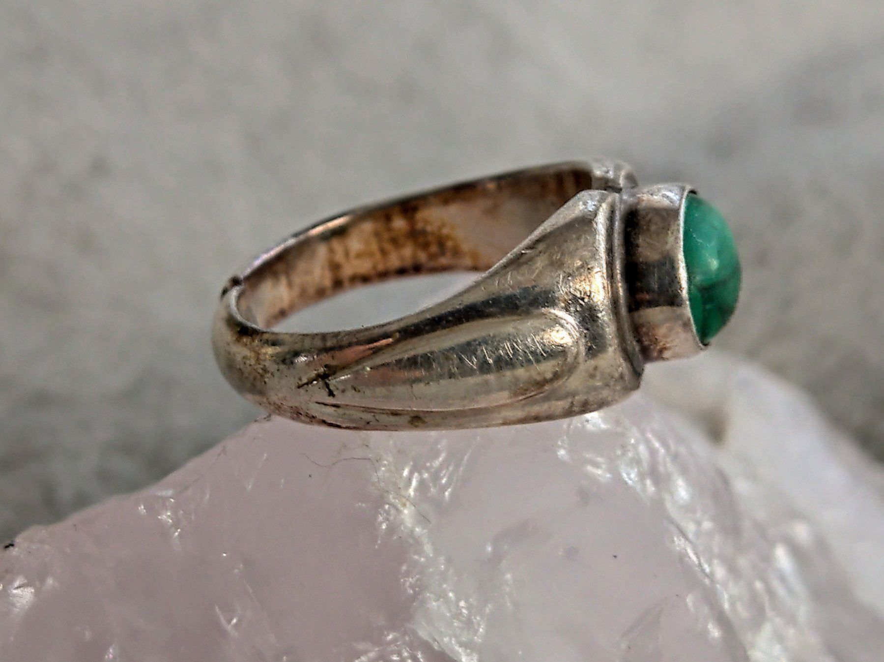 Anelli: Ring Silber 925 mit grünem Stein – Usato da Istighofen venduto da Ringparadies 1