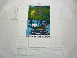 Vintage 90s T-Shirt Tintin double Print New Under Blister XL