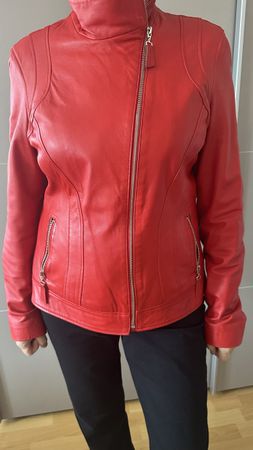 Veste en cuir rouge Ceres femme taille M bon état