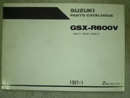 Ersatzteil -Katalog Suzuki GSX-R 600V   Jg.1997-1
