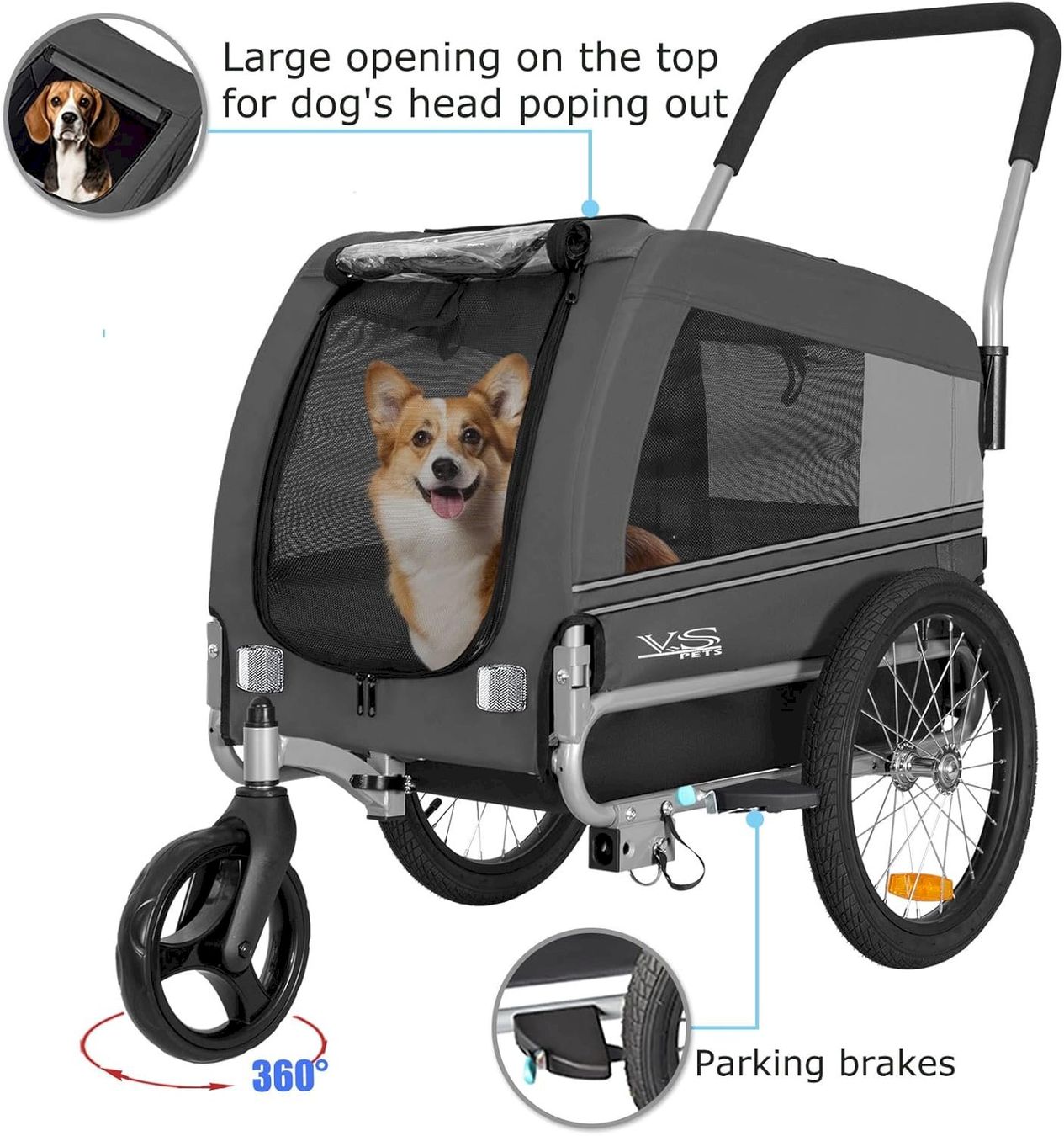 Remorques: TIGGO VS Pets Hundeanhänger MEDIUM Grau – Neuf avec emballage d'origine à Bottighofen par zaap 2