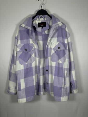 Veste à carreaux Jennyfer violette et blanche - Taille L