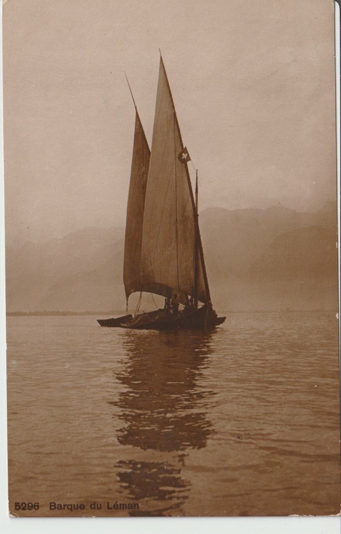 Cartoline postali: AB 169 Barque du Léman, 1920 – Usato da Freienbach venduto da Bhaltis