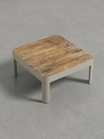 Gartentisch Holz und Metall hellbraun guter Zustand