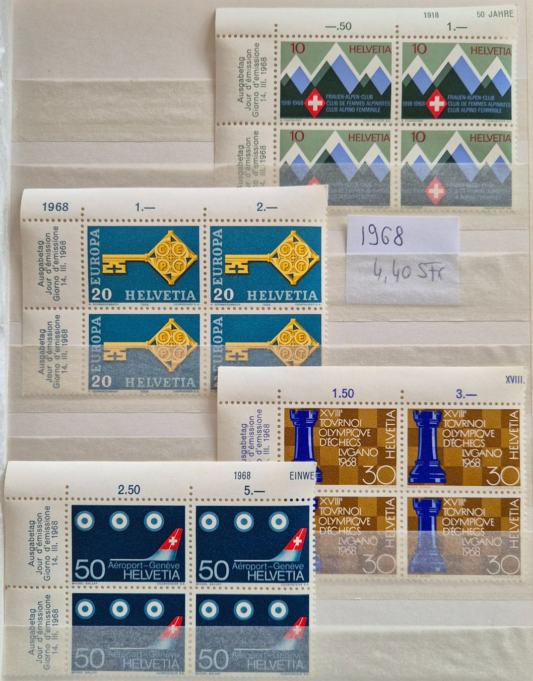 Tutti i francobolli: 4er Blöcke 1968 postfrisch – Usato da Buus venduto da papillon098