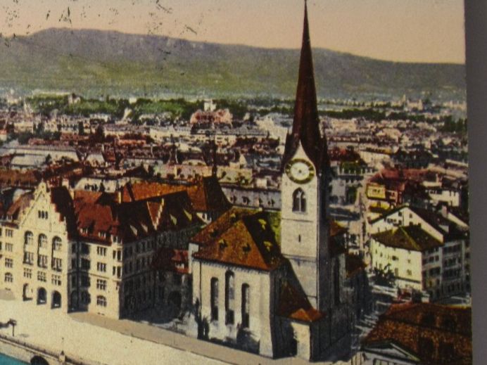 Ansichtskarten: Zürich , Stadthausquai , Kirche – Gebraucht aus Grenchen von Bluemchen1900
