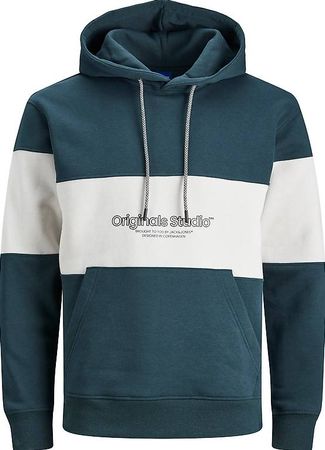 Jack & Jones Hoodie - Boxy Fit - Dunkelgrün/Beige - NEU