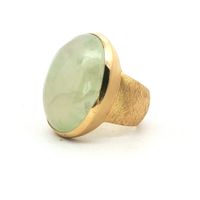 925 Sterling Silber Ring mit Prehnit Grösse 56