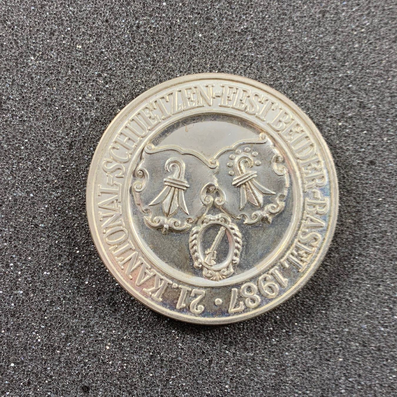 Medaglie: Kant. Schützenfest Silber Basel 1987 – Usato da Reitnau venduto da tb-muenzen 1