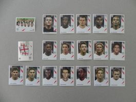 Panini Fussball WM 2006 Fehlliste England  93 - 111 Komplett