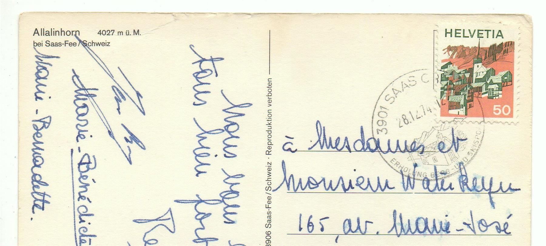 Cartoline postali: SAAS-FEE Ski-Läufer Allalinhorn – Usato da Jona venduto da philajona 1