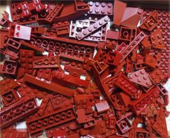LEGO 150 Verschiedene Burgunderrot Teile -D56