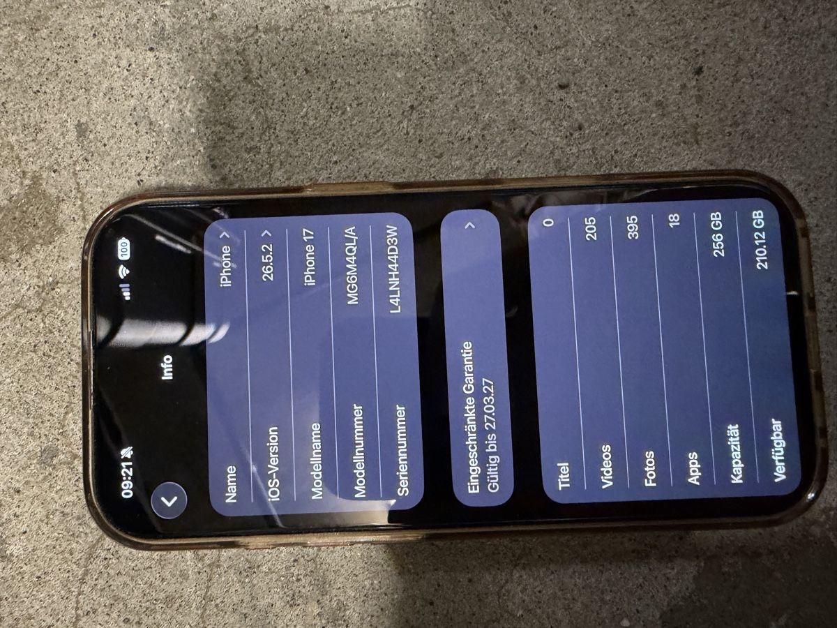 Apple Telefoni cellulari / Smartphones: iPhone 17 256 GB gebraucht mit Garantie – Nuovo (secondo la descrizione) da Lengnau BE venduto da marvintv