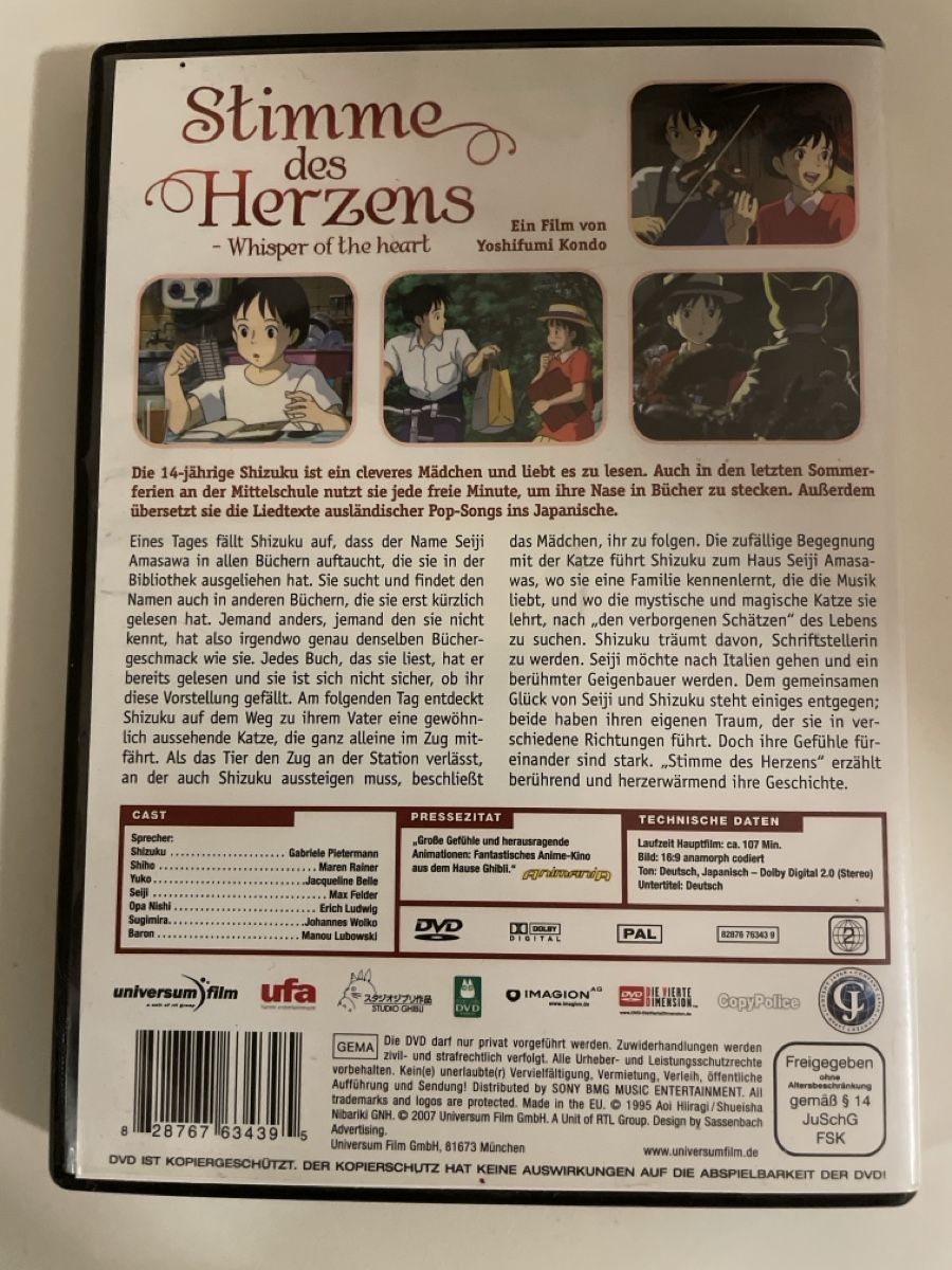 Tutti i DVDs: Studio Ghibli DVD Stimme des Herzens – Usato da Zürich venduto da Hikaru07Japan 1